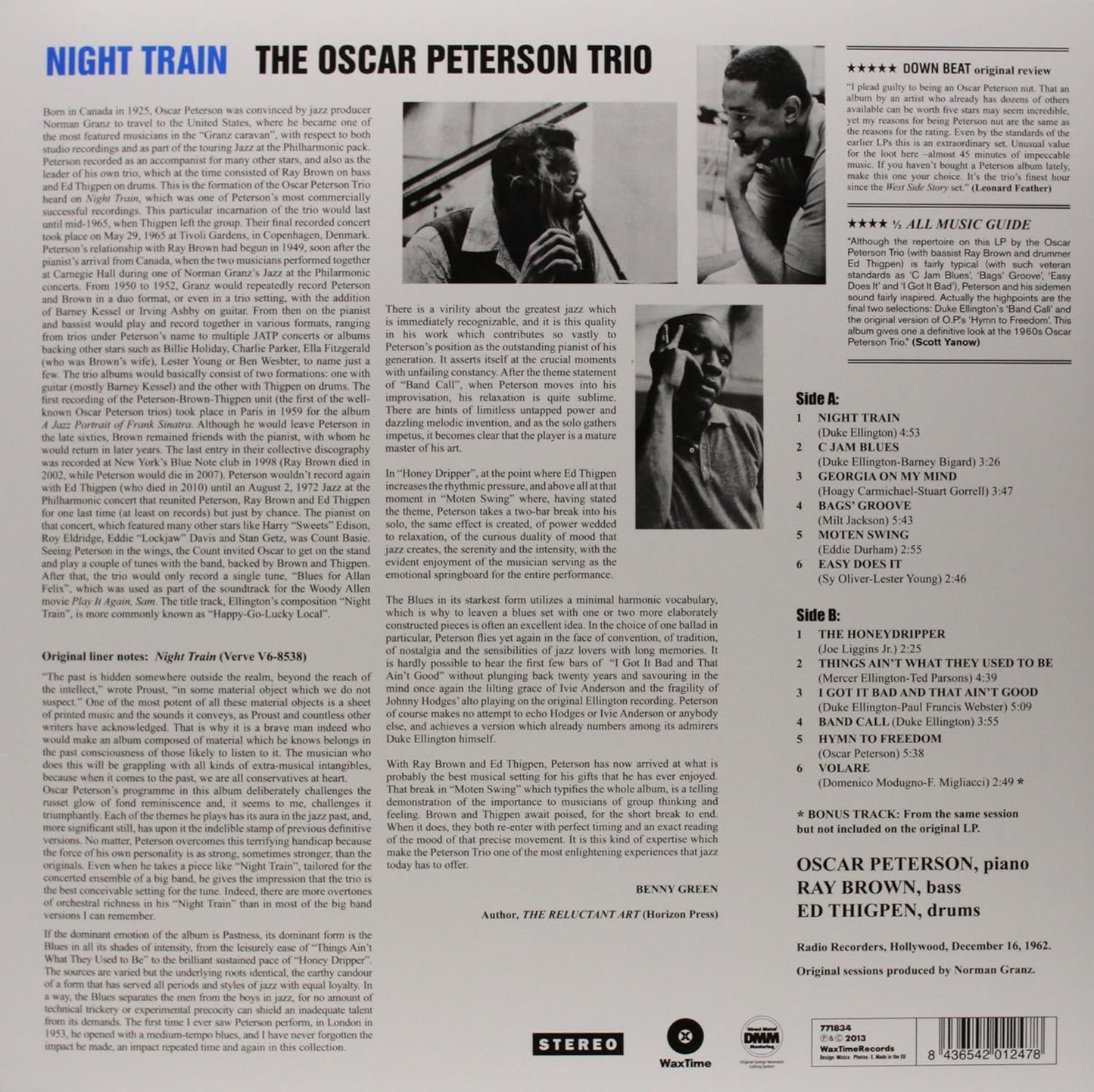 The Oscar Peterson Trio Night Train - 180 GRAM VINYL LP