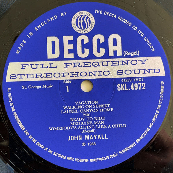 John Mayall Blues From Laurel Canyon - VINYL LP - ORIGINAL STEREO