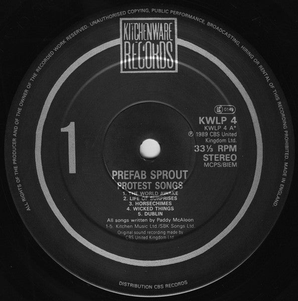 Prefab Sprout Protest Songs - VINYL LP