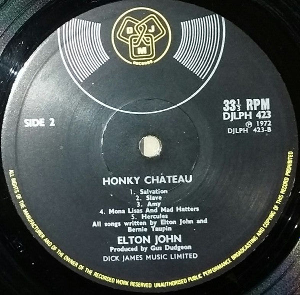 Elton John Honky Château - ORIGINAL VINYL LP