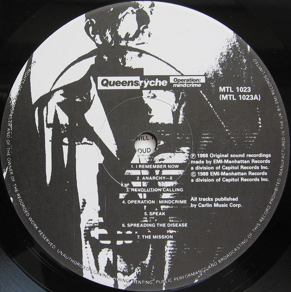 Queensrÿche Operation: Mindcrime - VINYL LP, ORIGINAL 1988 ISSUE