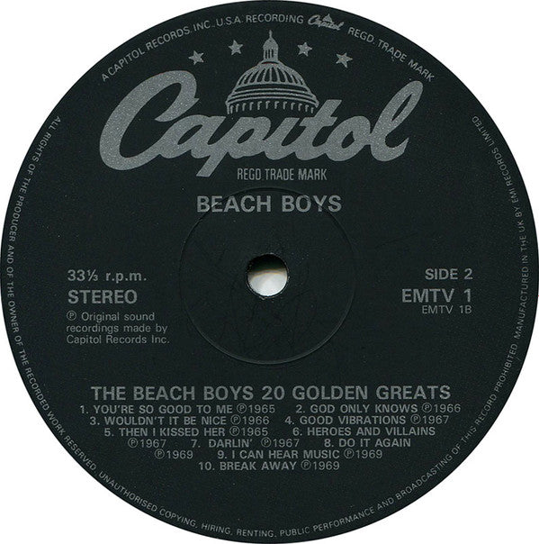 The Beach Boys 20 Golden Greats - VINYL LP