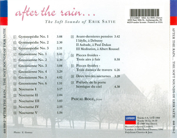 After The Rain... The Soft Sounds Of Erik Satie (CD) | Near Mint (NM) Near Mint (NM) Retro Vinyl Club