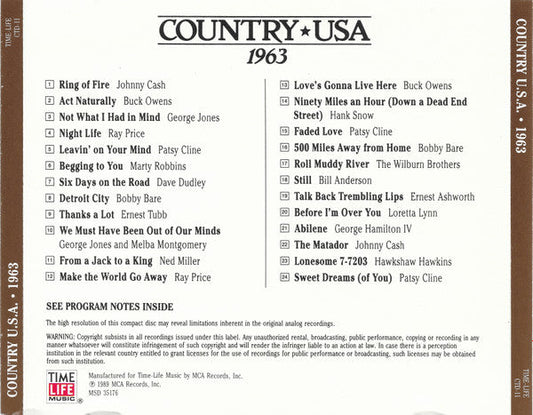 Country USA 1963 (CD) | Near Mint (NM) Near Mint (NM) Retro Vinyl Club