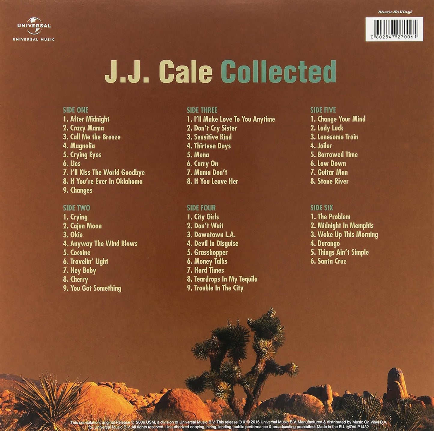 J.J. Cale Collected - 3 x 180 GRAM VINYL LP SET