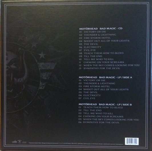 Motorhead Bad Magic - VINYL LP, CD ALBUM, 2 x PATCHES, POSTER BOX LP SET