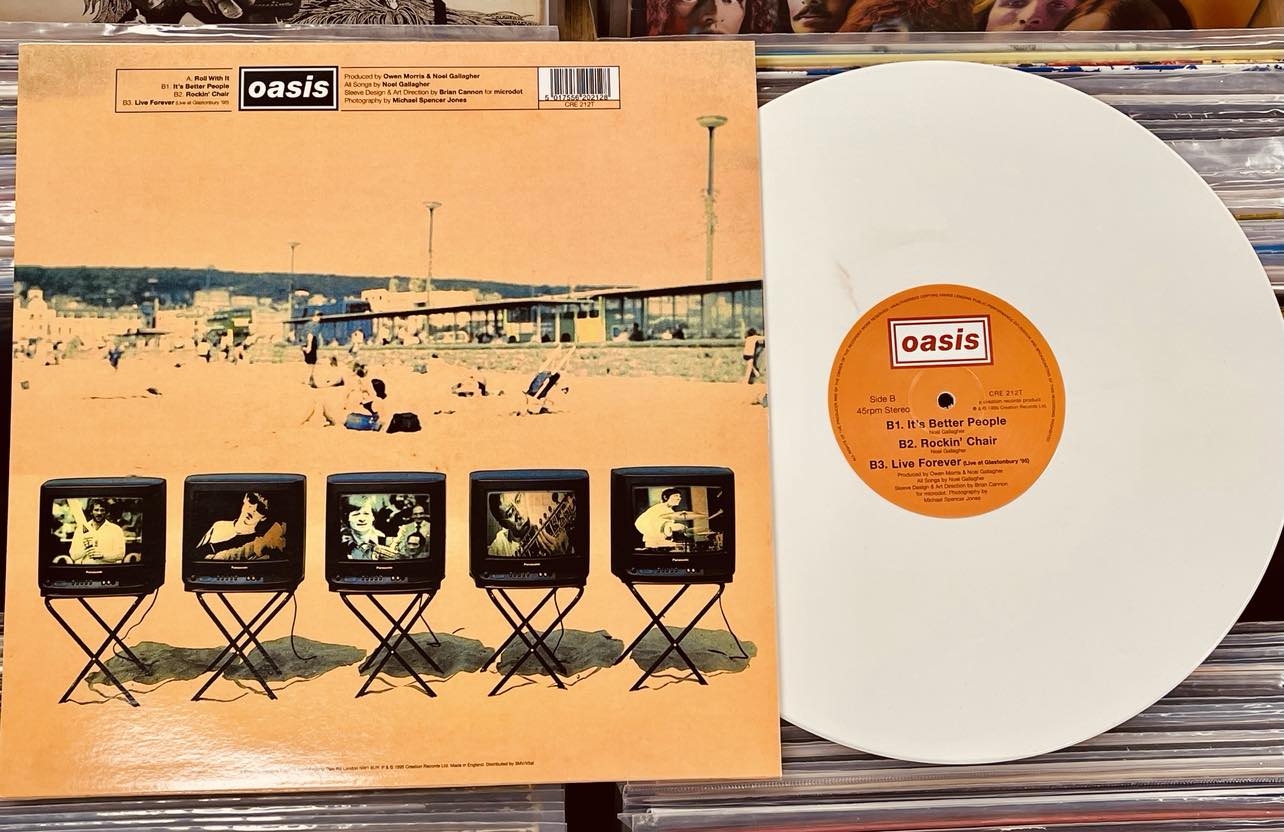 Oasis Roll With It - WHITE COLOURED VINYL 12"