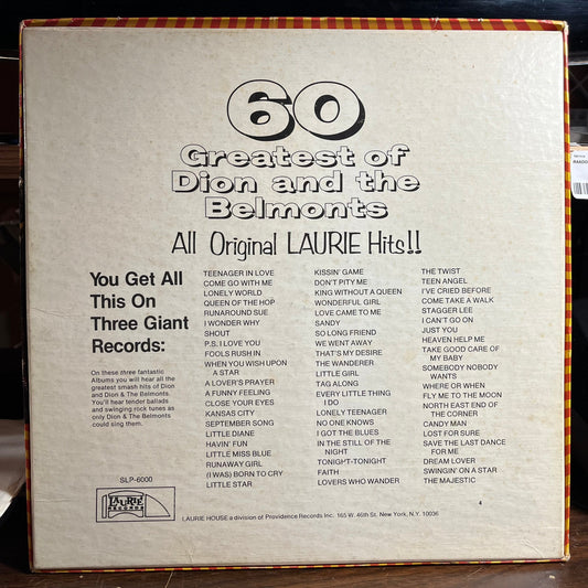 60 Greatest Of Dion And The Belmonts (3xVINYL BOX) | Very Good Plus Plus (VG++) Excellent+ (EX+) Retro Vinyl Club