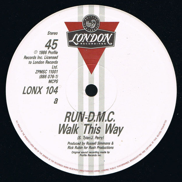 RUN DMC Walk This Way - VINYL 12" -ORIGINAL ISSUE