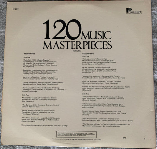 120 Music Masterpieces (2xVINYL) | Near Mint (NM) Near Mint (NM) Retro Vinyl Club