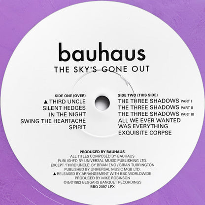 Bauhaus The Sky's Gone Out -  VIOLET COLOURED VINYL LP