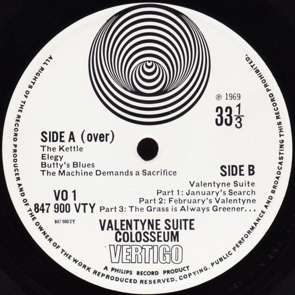 Colosseum Valentyne Suite - VINYL LP - ORIGINAL on VERTIGO SWIRL