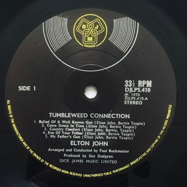Elton John Tumbleweed Connection - ORIGINAL (RED) VINYL LP