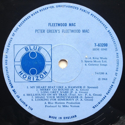 Peter Green's Fleetwood Mac s/t - VINYL LP - ORIGINAL MONO on BLUE HORIZON