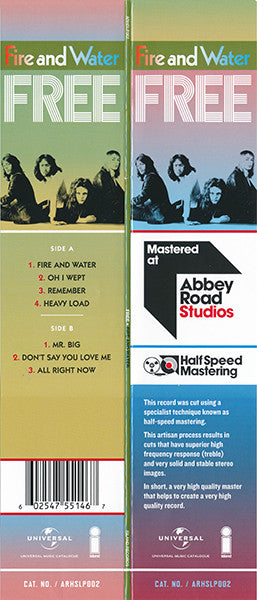 Free Fire And Water - VINYL LP - HALF SPEED MASTER