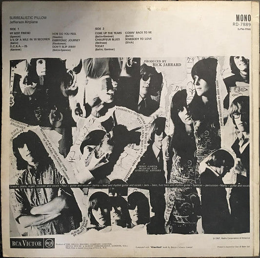 Jefferson Airplane Surrealistic Pillow - VINYL LP - ORIGINAL MONO