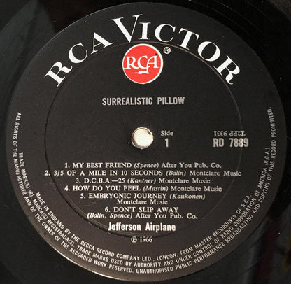 Jefferson Airplane Surrealistic Pillow - VINYL LP - ORIGINAL MONO
