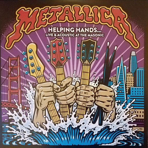Metallica Helping Hands... Live & Acoustic At The Masonic -  2 x MARBLED BLUE COLOURED VINYL LP SET