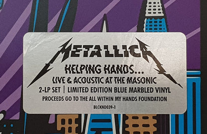 Metallica Helping Hands... Live & Acoustic At The Masonic -  2 x MARBLED BLUE COLOURED VINYL LP SET