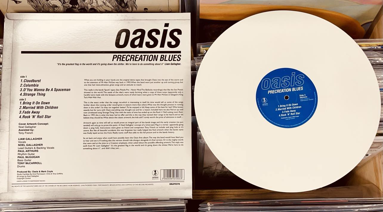 Oasis  Precreation Blues - WHITE COLOURED VINYL LP
