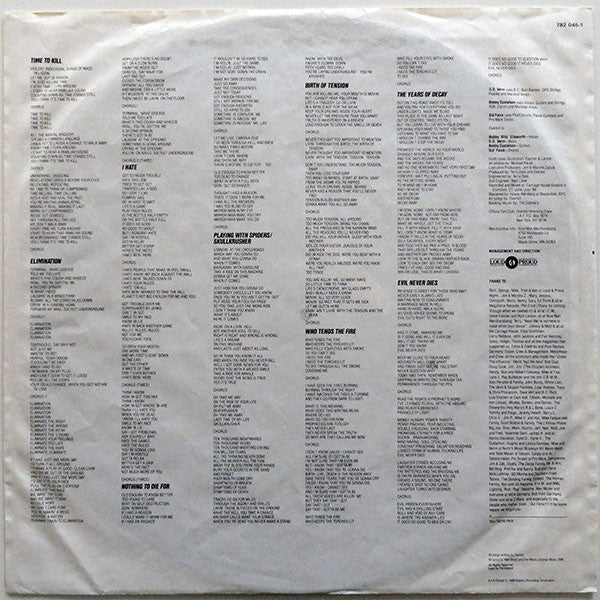 Overkill The Years Of Decay - VINYL LP