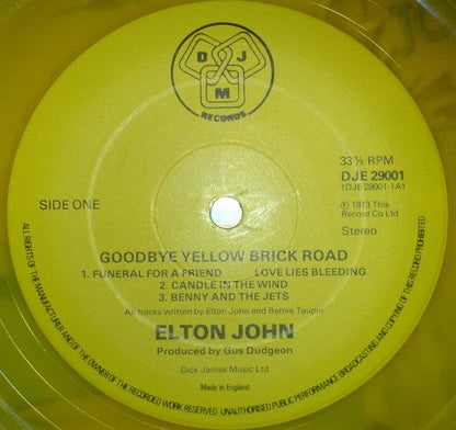 Elton John ‎Goodbye Yellow Brick Road - 2 x YELLOW COLOURED VINYL LP SET - 1978 ISSUE