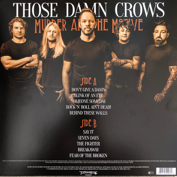 Those Damn Crows Murder And The Motive - ORANGE COLOURED VINYL LP with SIGNED INSERT