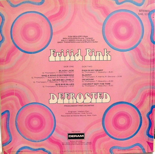 Frijid Pink ‎Defrosted - ORIGINAL 1970 ISSUE VINYL LP