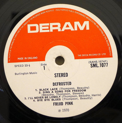 Frijid Pink ‎Defrosted - ORIGINAL 1970 ISSUE VINYL LP