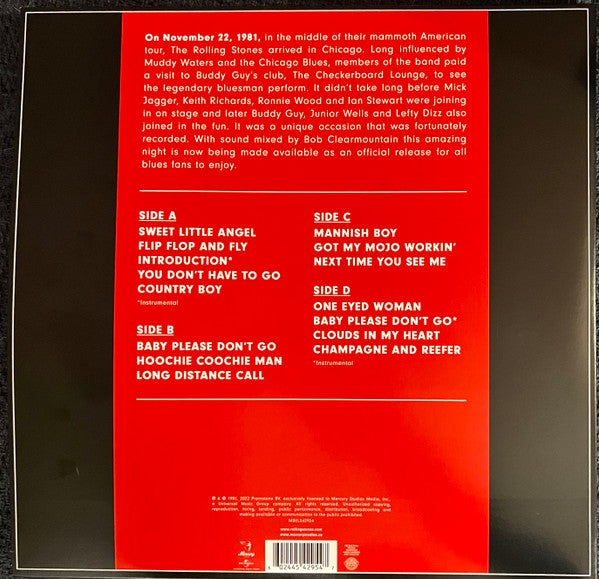 Muddy Waters & The Rolling Stones Checkerboard Lounge : Live Chicago 1981 - 2 x RED / WHITE COLOURED VINYL LP SET