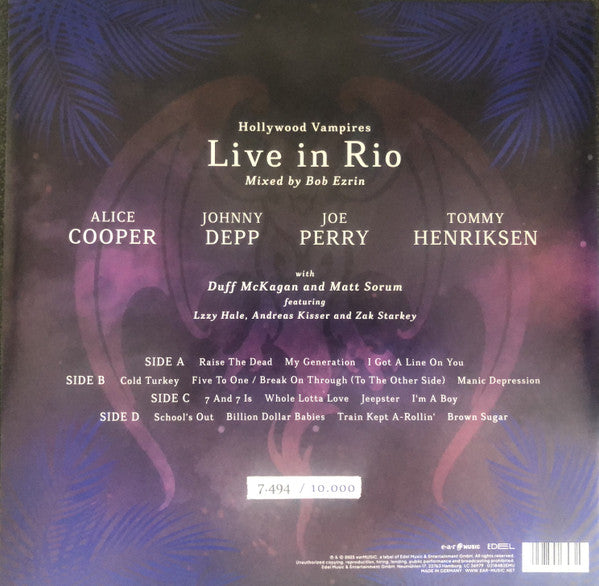 Hollywood Vampires ‎Live In Rio - 2 x VINYL LP SET