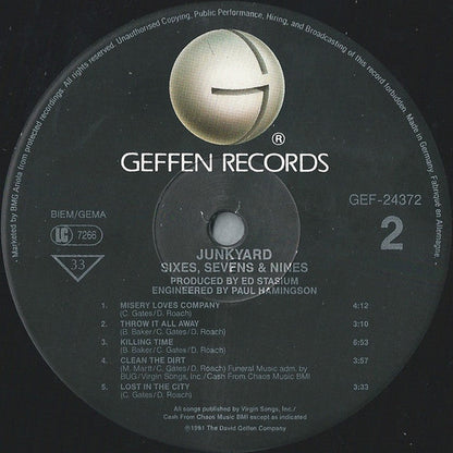 Junkyard Sixes, Sevens & Nines - ORIGINAL 1991 ISSUE VINYL LP