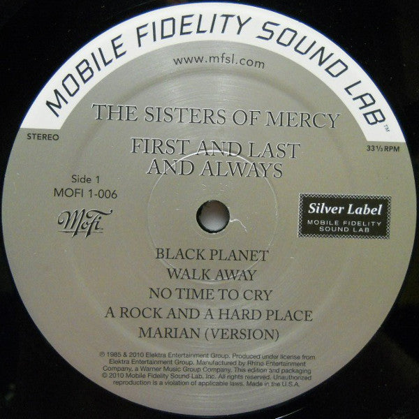 The Sisters Of Mercy First And Last And Always - VINYL LP MOBILE FIDELITY AUDIOPHILE ISSUE