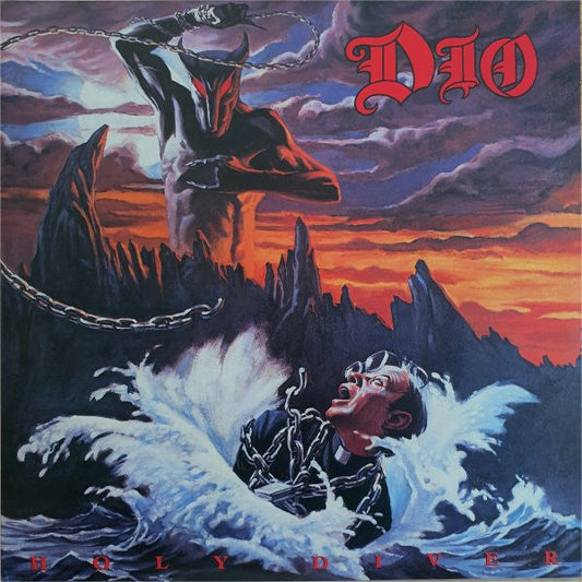Dio Holy Diver - 2 x GREY/RED/BLUE COLOURED SPLATTER VINYL LP SET