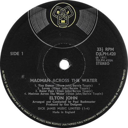 Elton John Madman Across The Water - ORIGINAL VINYL LP