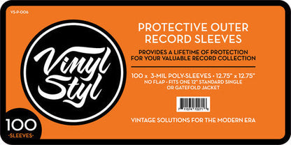 Protective Outer Record Sleeves - 100 Count | Retro Vinyl Club
