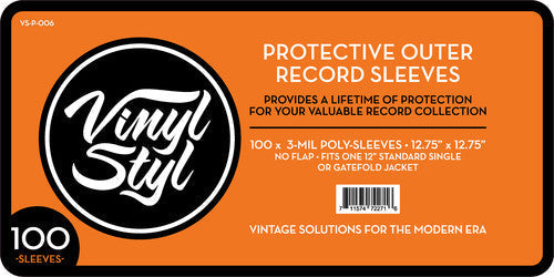 Protective Outer Record Sleeves - 100 Count | Retro Vinyl Club