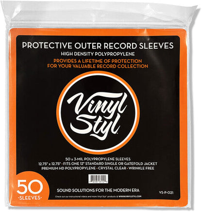 Protective Outer Record Sleeves - 50 Count | Retro Vinyl Club