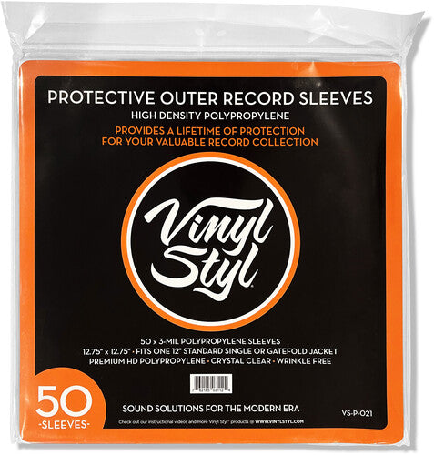 Protective Outer Record Sleeves - 50 Count | Retro Vinyl Club
