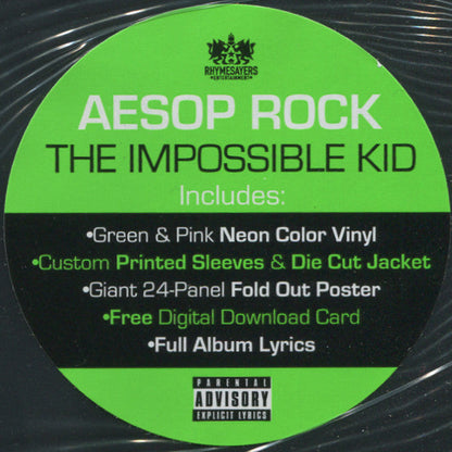 Aesop Rock The Impossible Kid Rhymesayers Entertainment LP, Gre + LP, Pin + Album   Retro Vinyl Club