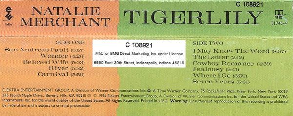 Tigerlily (CASSETTE) | Excellent (EX) Excellent (EX) Retro Vinyl Club