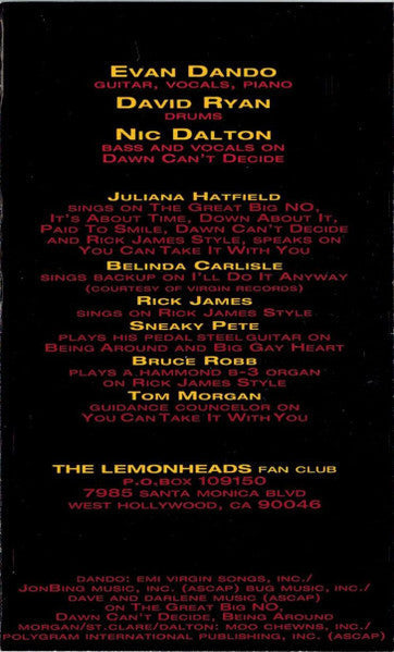 Come On Feel The Lemonheads *CASSETTE* | Near Mint (NM) Near Mint (NM) Retro Vinyl Club