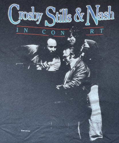 In Concert 1984 Two-Sided Black Shirt | Men's 100% Cotton Large Short Sleeve T-Shirt | Retro Vinyl Club