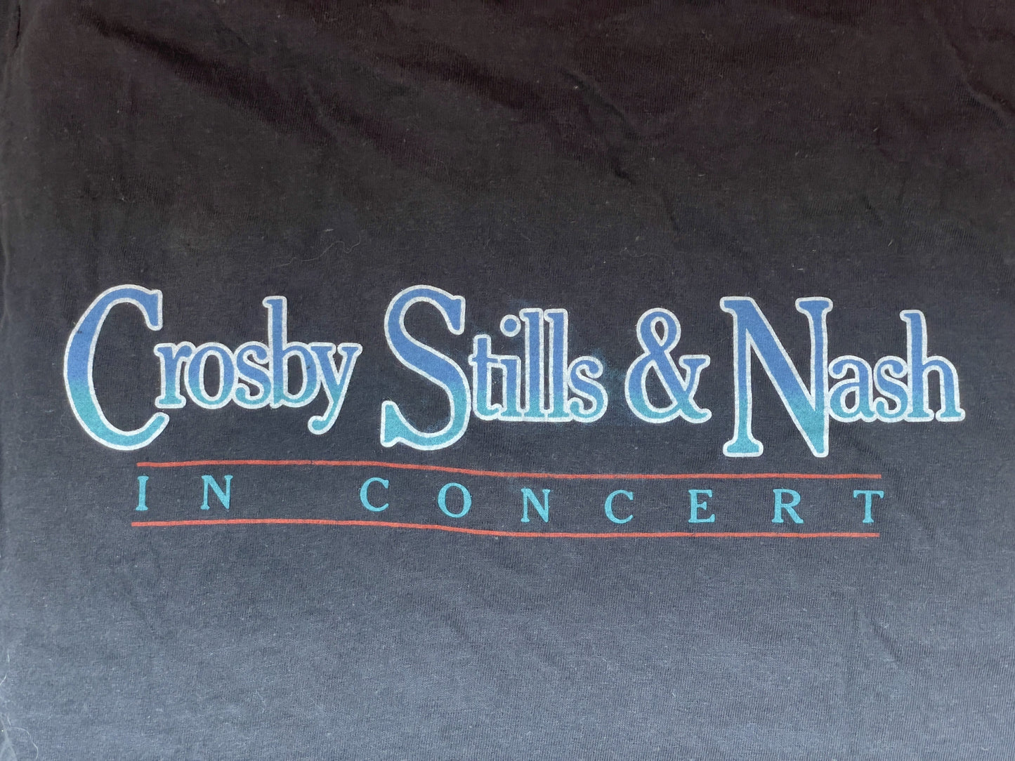 In Concert 1984 Two-Sided Black Shirt | Men's 100% Cotton Large Short Sleeve T-Shirt | Retro Vinyl Club