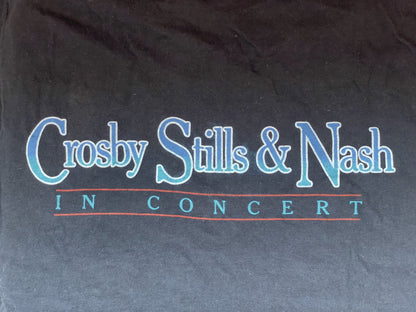 In Concert 1984 Two-Sided Black Shirt | Men's 100% Cotton Large Short Sleeve T-Shirt | Retro Vinyl Club