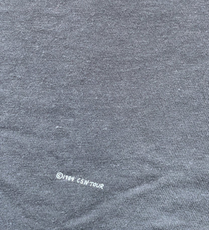 In Concert 1984 Two-Sided Black Shirt | Men's 100% Cotton Large Short Sleeve T-Shirt | Retro Vinyl Club