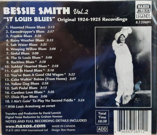 Bessie Smith Vol. 2 'St. Louis Blues': Original Recordings 1924-1925 (CD) |   Retro Vinyl Club