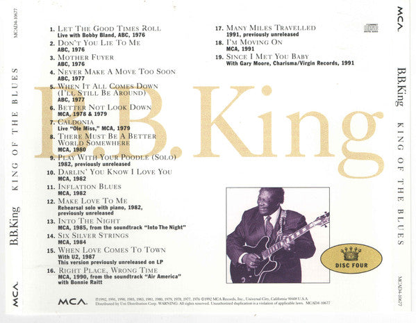 King Of The Blues (4xCD BOX) | Near Mint (NM) Excellent+ (EX+) Retro Vinyl Club