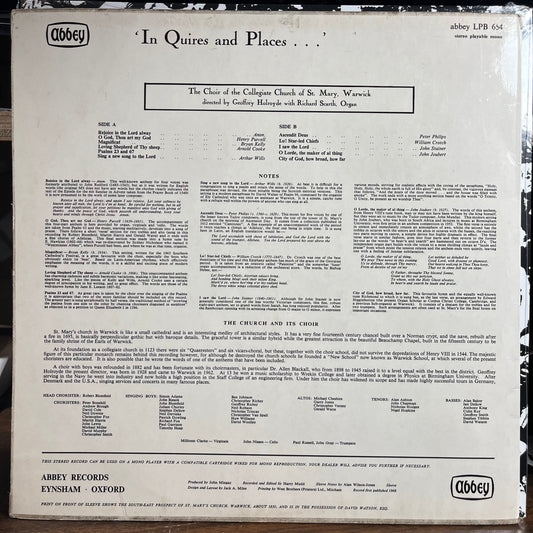 'In Quires And Places...' (VINYL) | Excellent+ (EX+) Near Mint- (NM-) Retro Vinyl Club