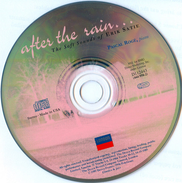 After The Rain... The Soft Sounds Of Erik Satie (CD) | Near Mint (NM) Near Mint (NM) Retro Vinyl Club